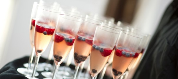 Prosecco with berries